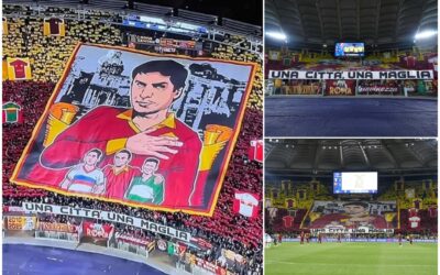 La maglia dell’Alba nella coreografia della Sud al derby: “Una città, una maglia”